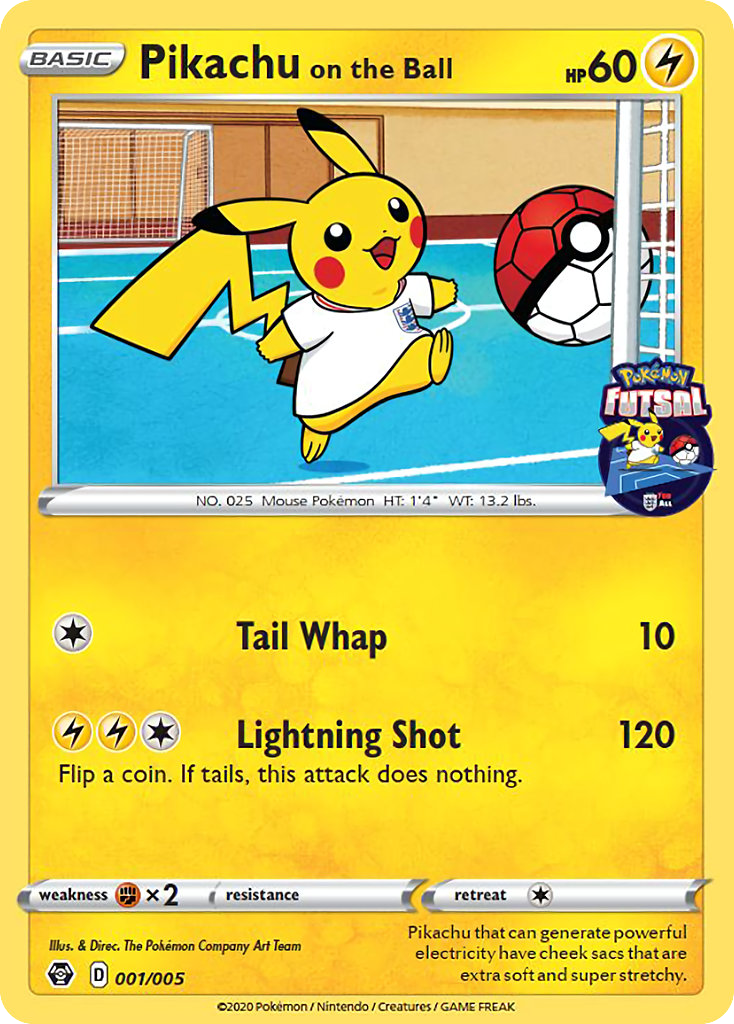 Pikachu on the Ball (Futsal Stamp)