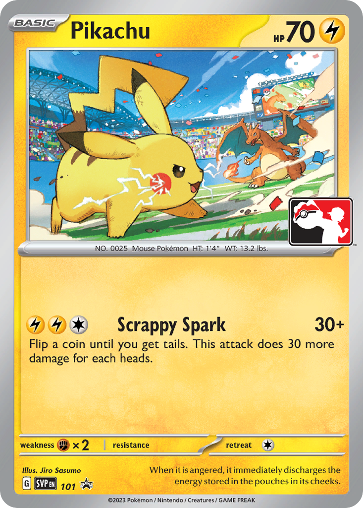 Event Pikachu (Play! Pokemon stamp)