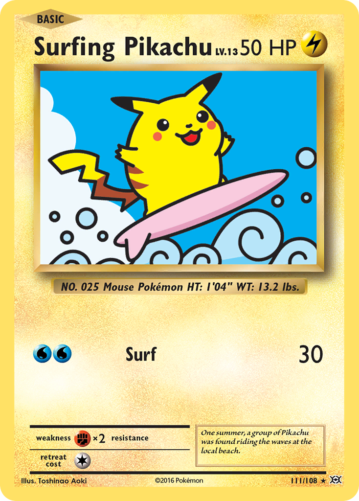 Evolutions Surfing Pikachu (Secret Rare)